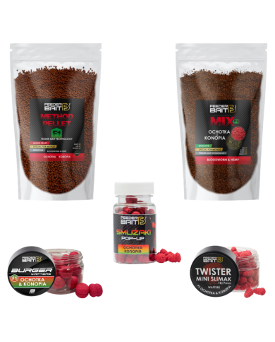 Zestaw FEEDER BAIT F1 Method Mix + Pellet 2mm + Burger Wafters + Smużaki + Twister Mini Ślimak Zestaw FEEDER BAIT F1 Method Mix + Pellet 2mm + Burger Wafters + Smużaki + Twister Mini Ślimak