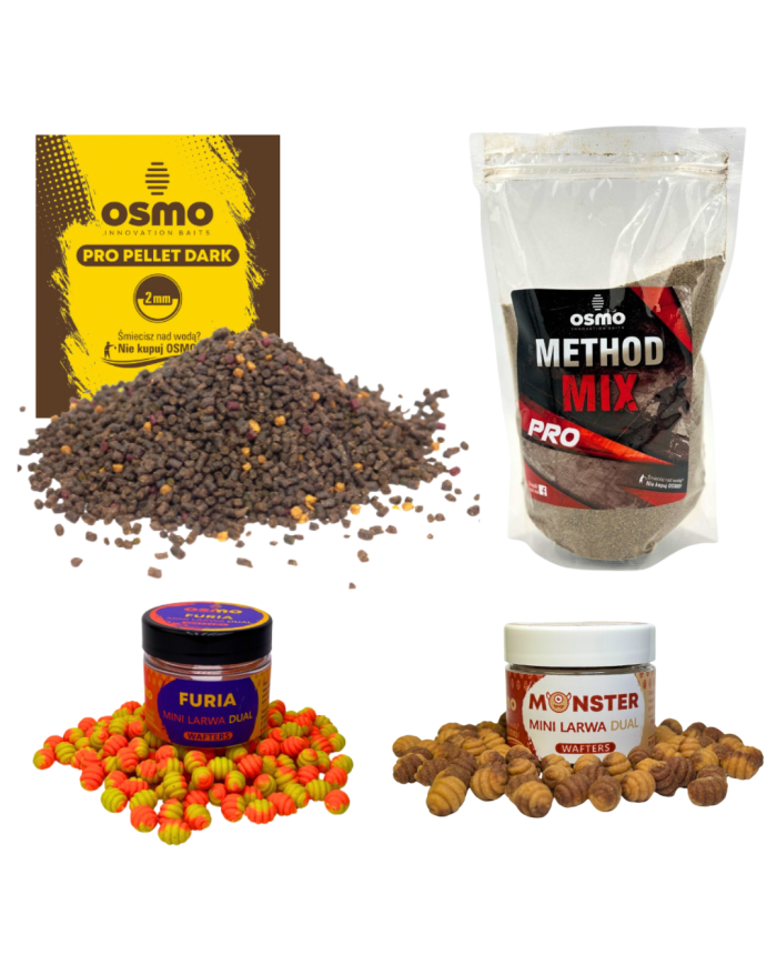 Zestaw OSMO Pro Pellet Dark 2mm + Method Mix Pro 800g + Wafters Furia + Wafters Monster Zestaw OSMO Pro Pellet Dark 2mm + Method Mix Pro 800g + Wafters Furia + Wafters Monster