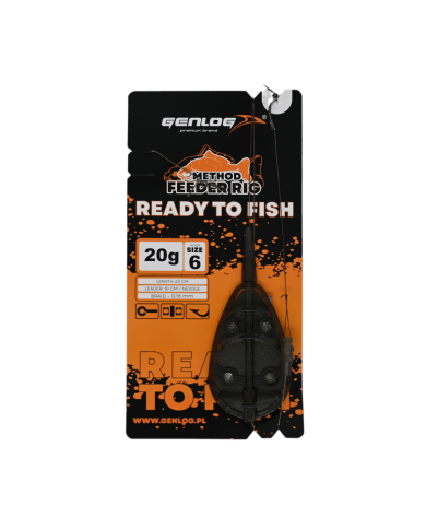 Gotowy Zestaw Method Feeder GENLOG Ready to Fish hak 6 Podajnik 20g Gotowy Zestaw Method Feeder GENLOG Ready to Fish hak 6 Podajnik 20g