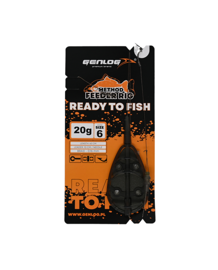 Gotowy Zestaw Method Feeder GENLOG Ready to Fish hak 6 Podajnik 20g Gotowy Zestaw Method Feeder GENLOG Ready to Fish hak 6 Podajnik 20g