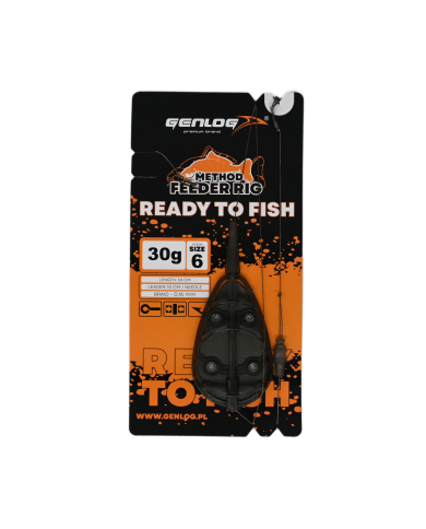 Gotowy Zestaw Method Feeder GENLOG Ready to Fish hak 6 Podajnik 30g Gotowy Zestaw Method Feeder GENLOG Ready to Fish hak 6 Podajnik 30g