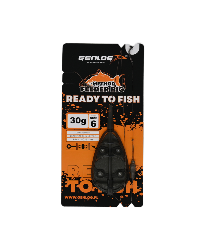 Gotowy Zestaw Method Feeder GENLOG Ready to Fish hak 6 Podajnik 30g