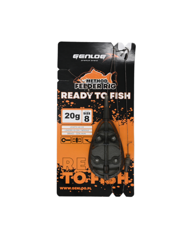 Gotowy Zestaw Method Feeder GENLOG Ready to Fish hak 8 Podajnik 20g Gotowy Zestaw Method Feeder GENLOG Ready to Fish hak 8 Podajnik 20g