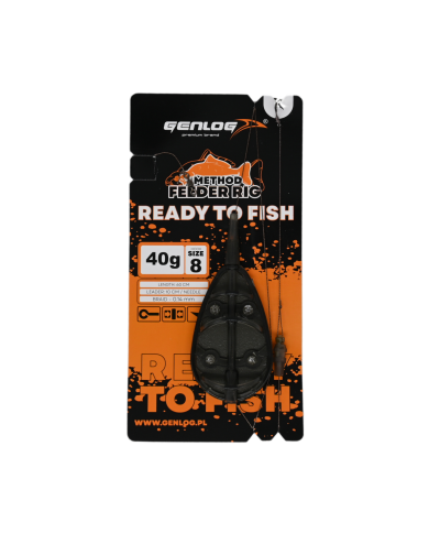 Gotowy Zestaw Method Feeder GENLOG Ready to Fish hak 8 Podajnik 40g Gotowy Zestaw Method Feeder GENLOG Ready to Fish hak 8 Podajnik 40g