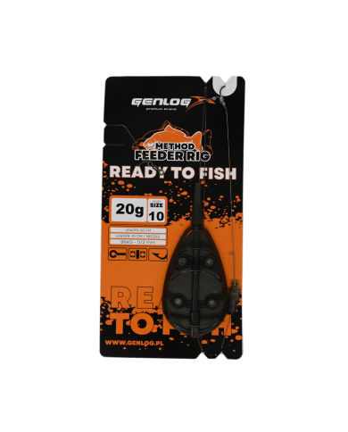 Gotowy Zestaw Method Feeder GENLOG Ready to Fish hak 10 Podajnik 20g Gotowy Zestaw Method Feeder GENLOG Ready to Fish hak 10 Podajnik 20g