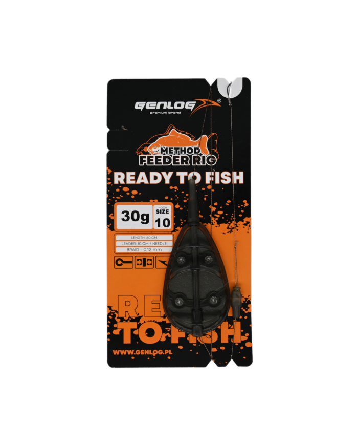 Gotowy Zestaw Method Feeder GENLOG Ready to Fish hak 10 Podajnik 30g Gotowy Zestaw Method Feeder GENLOG Ready to Fish hak 10 Podajnik 30g