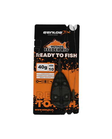Gotowy Zestaw Method Feeder GENLOG Ready to Fish hak 10 Podajnik 40g Gotowy Zestaw Method Feeder GENLOG Ready to Fish hak 10 Podajnik 40g