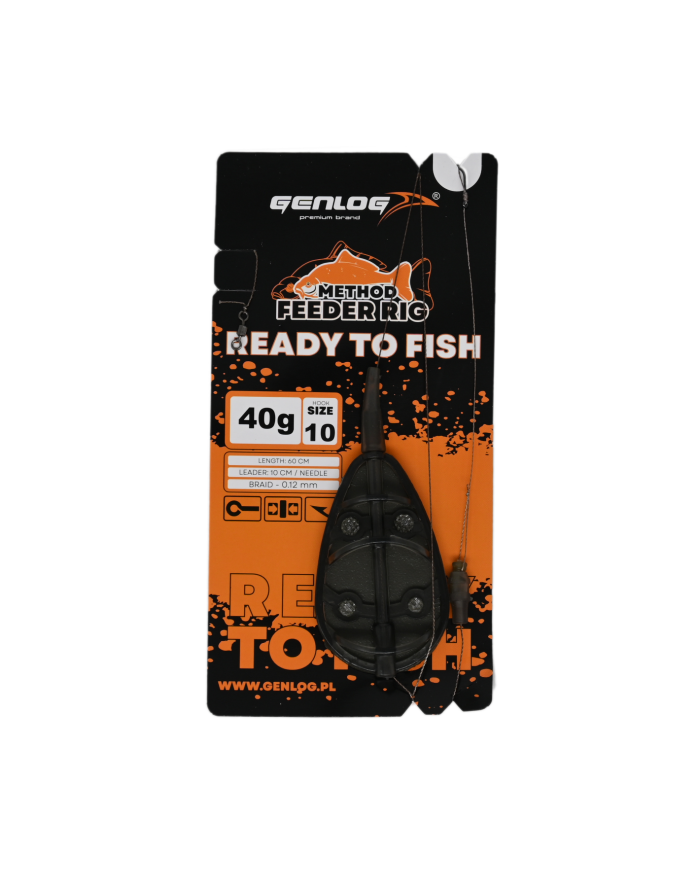 Gotowy Zestaw Method Feeder GENLOG Ready to Fish hak 10 Podajnik 40g Gotowy Zestaw Method Feeder GENLOG Ready to Fish hak 10 Podajnik 40g