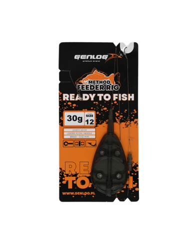 Gotowy Zestaw Method Feeder GENLOG Ready to Fish hak 12 Podajnik 30g Gotowy Zestaw Method Feeder GENLOG Ready to Fish hak 12 Podajnik 30g
