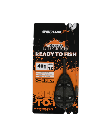 Gotowy Zestaw Method Feeder GENLOG Ready to Fish hak 12 Podajnik 40g Gotowy Zestaw Method Feeder GENLOG Ready to Fish hak 12 Podajnik 40g