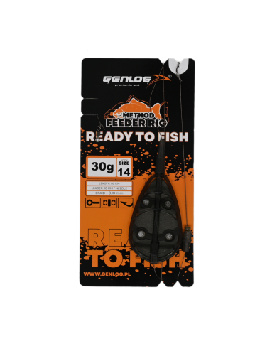 Gotowy Zestaw Method Feeder GENLOG Ready to Fish hak 14 Podajnik 30g Gotowy Zestaw Method Feeder GENLOG Ready to Fish hak 14 Podajnik 30g
