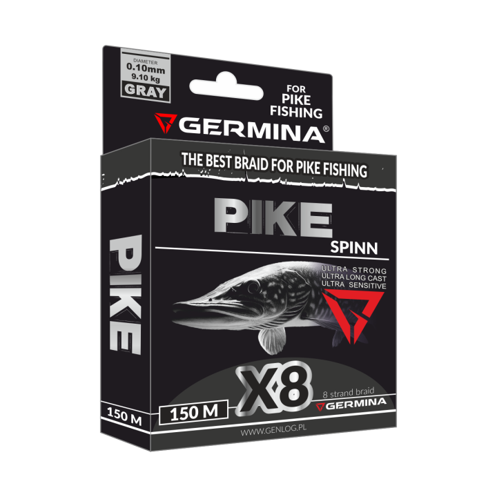 Plecionka GERMINA Pike Spinn Braid X8 0,10mm 9,10kg 150m