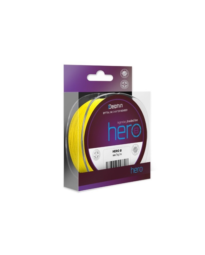 Plecionka DELPHIN HERO 8 - 0,18mm 13,2kg 117m Żółta