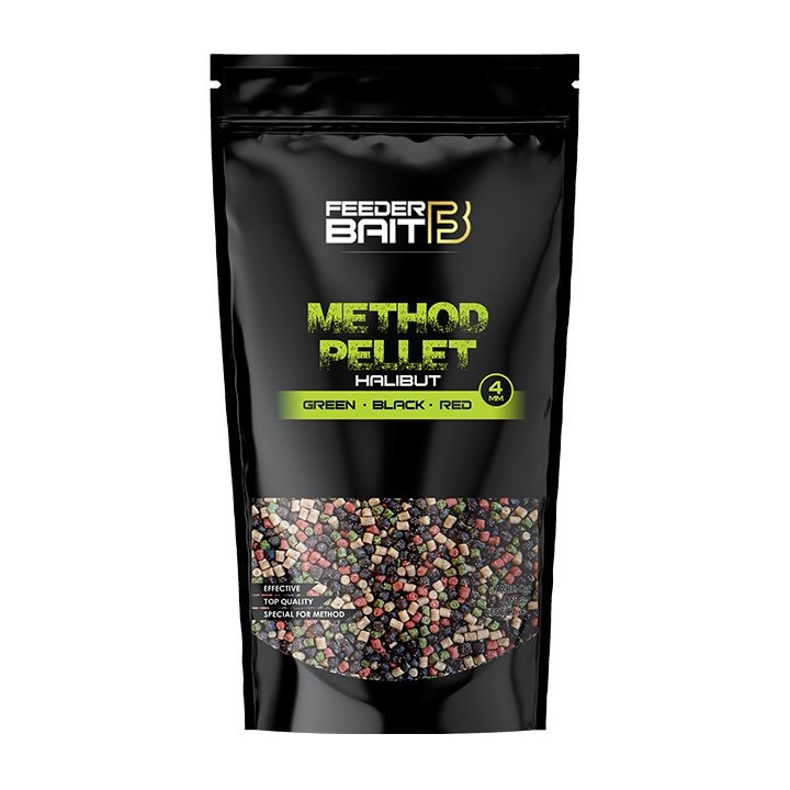 Pellet FEEDER BAIT 4mm 800g - Halibut Green Black Red