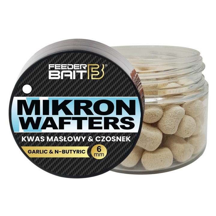 Mikron Wafters FEEDER BAIT 4/6mm - Kwas Masłowy & Czosnek 25ml