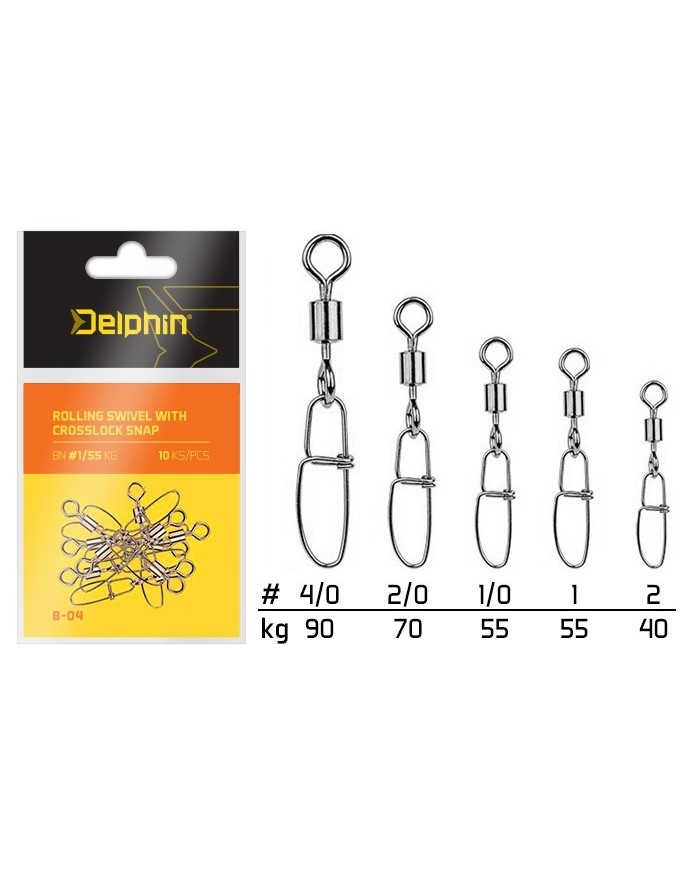 Krętlik Z Agrafką Delphin Crosslock snap roz. 2